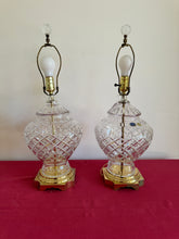 Load image into Gallery viewer, 1990s Vintage Bohemia Crystal Table Lamps - Set of Two
