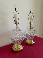 Load image into Gallery viewer, 1990s Vintage Bohemia Crystal Table Lamps - Set of Two
