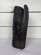 Load image into Gallery viewer, Ebony Wood Carved African Tribal Head Sculpture
