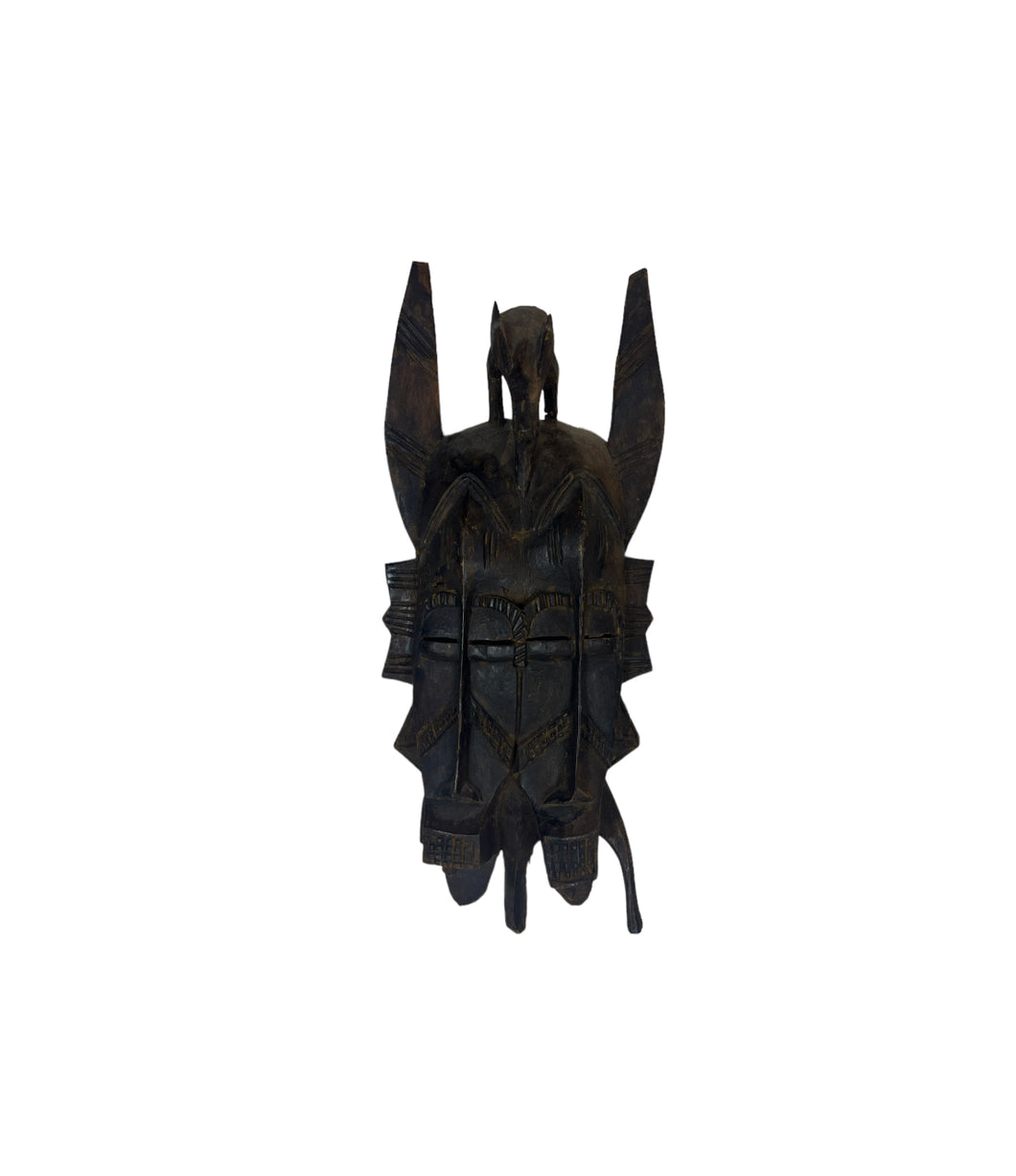 Vintage Hand Carved African Tribal Mask - Priced As-Is