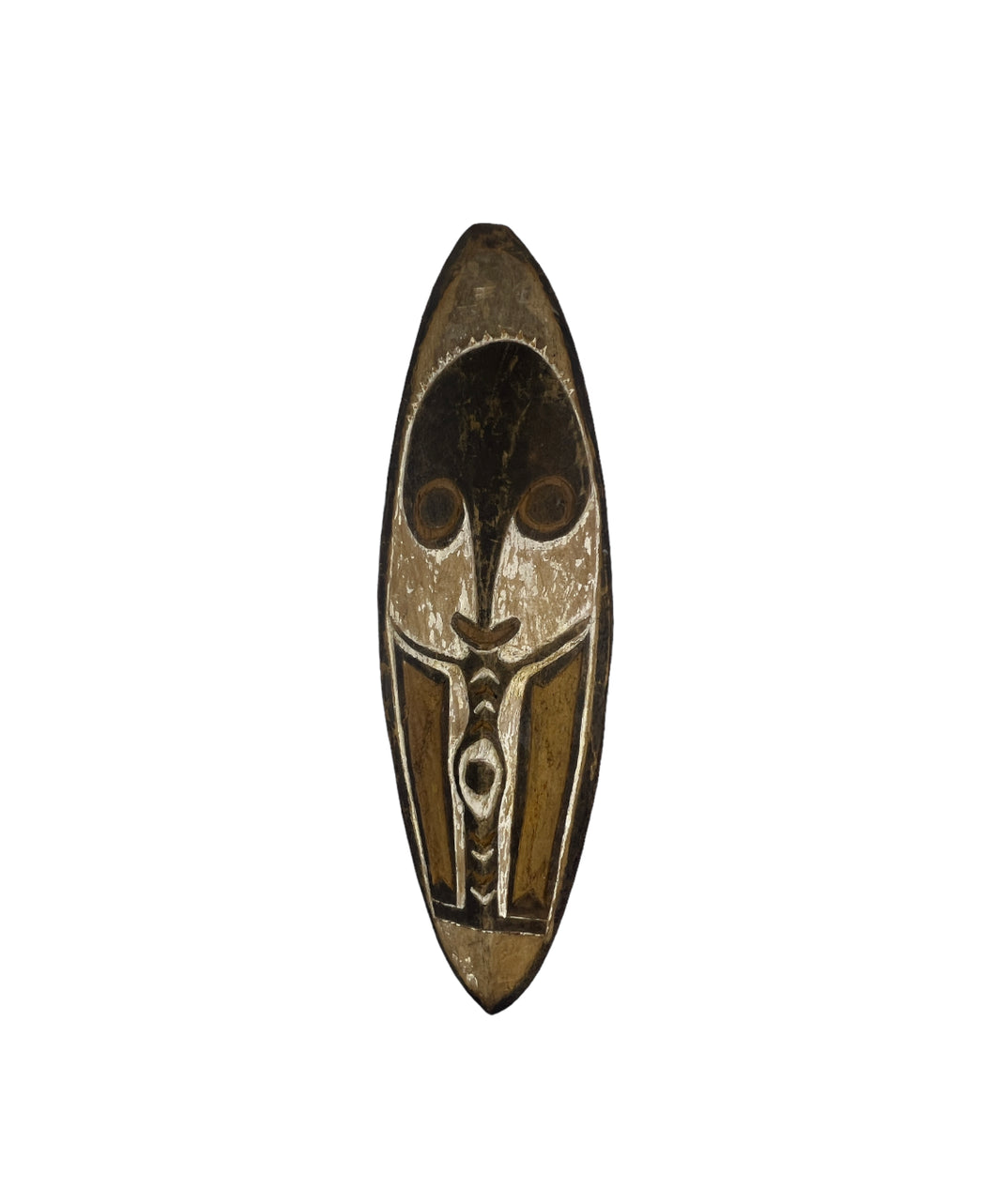 Vintage Hand Carved African Tribal Mask - Surfboard Shape