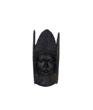 Load image into Gallery viewer, Ebony Wood Carved African Tribal Head Sculpture
