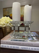 Load image into Gallery viewer, Vintage Solid Lead Crystal Pillar or Tapered Candleholder/Candlesticks 5.25 Inch - Set of 2
