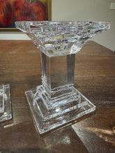 Load image into Gallery viewer, Vintage Solid Lead Crystal Pillar or Tapered Candleholder/Candlesticks 5.25 Inch - Set of 2
