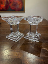 Load image into Gallery viewer, Vintage Solid Lead Crystal Pillar or Tapered Candleholder/Candlesticks 5.25 Inch - Set of 2
