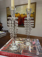 Load image into Gallery viewer, Vintage Shannon Barcelona Collection Lead Crystal Tapered Candle Holder with Drop Prisms - Set of 2
