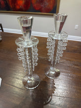 Load image into Gallery viewer, Vintage Shannon Barcelona Collection Lead Crystal Tapered Candle Holder with Drop Prisms - Set of 2

