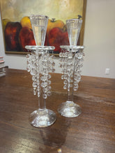 Load image into Gallery viewer, Vintage Shannon Barcelona Collection Lead Crystal Tapered Candle Holder with Drop Prisms - Set of 2
