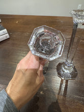 Load image into Gallery viewer, Vintage Narrow Squared Crystal Candlesticks - Set of Two
