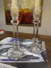 Load image into Gallery viewer, Vintage Hexagon Base Crystal Candle Sticks - Set of 2
