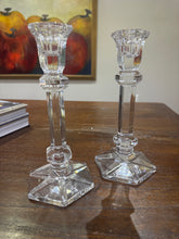 Load image into Gallery viewer, Vintage Hexagon Base Crystal Candle Sticks - Set of 2
