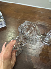 Load image into Gallery viewer, Vintage Hexagon Base Crystal Candle Sticks - Set of 2
