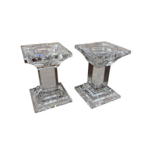 Load image into Gallery viewer, Vintage Solid Lead Crystal Pillar or Tapered Candleholder/Candlesticks 5.25 Inch - Set of 2

