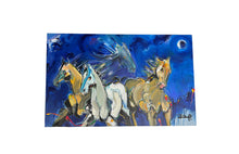 Load image into Gallery viewer, Late Night Run by David &quot;Dalo&quot; Banegas - Authentic Original Mixed Media On Canvas - Horse Painting
