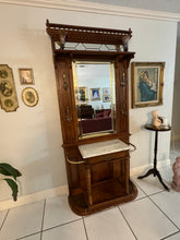 Load image into Gallery viewer, Vintage Edwardian Style Hall Tree/Umbrella Stand with Mirror / Entrance Table / Foyer Table
