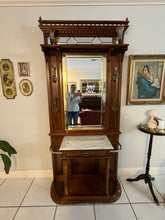 Load image into Gallery viewer, Vintage Edwardian Style Hall Tree/Umbrella Stand with Mirror / Entrance Table / Foyer Table
