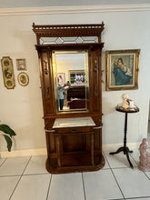 Load image into Gallery viewer, Vintage Edwardian Style Hall Tree/Umbrella Stand with Mirror / Entrance Table / Foyer Table
