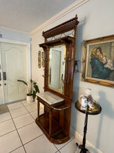 Load image into Gallery viewer, Vintage Edwardian Style Hall Tree/Umbrella Stand with Mirror / Entrance Table / Foyer Table
