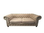 Chesterfield Style Sofa in Oatmeal Linen