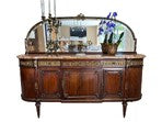 Load image into Gallery viewer, French Louis XVI Mahogany Sideboard / Server / Buffet / Credenza with Mirror, Marble Top and Bronze Details c. 1890-1900
