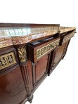 Load image into Gallery viewer, French Louis XVI Mahogany Sideboard / Server / Buffet / Credenza with Mirror, Marble Top and Bronze Details c. 1890-1900
