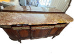 Load image into Gallery viewer, French Louis XVI Mahogany Sideboard / Server / Buffet / Credenza with Mirror, Marble Top and Bronze Details c. 1890-1900
