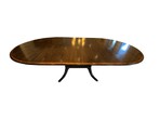 Load image into Gallery viewer, Cherry 60&quot; Round Birdcage Base Extending Dining Table With 2-24&quot; Leaves by Englishman&#39;s Fine Furnishings
