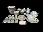 Late 20th Century Mikasa Antique Lace Fine China - 85 Pieces, 6 piece place setting
