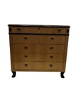Load image into Gallery viewer, Baker Furniture Biedermeier Style Tiger Maple Commode Chest of Drawers
