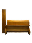 Load image into Gallery viewer, Vintage 1980s Baker Biedermeier Style Scrolled Primavera and Parcel Ebonized King Sleigh Bed
