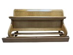 Load image into Gallery viewer, Vintage 1980s Baker Biedermeier Style Scrolled Primavera and Parcel Ebonized King Sleigh Bed
