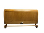 Load image into Gallery viewer, Vintage 1980s Baker Biedermeier Style Scrolled Primavera and Parcel Ebonized King Sleigh Bed
