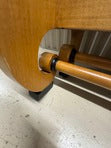 Load image into Gallery viewer, Vintage 1980s Baker Biedermeier Style Scrolled Primavera and Parcel Ebonized King Sleigh Bed
