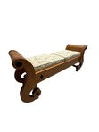Vintage 1980s Custom Made Biedermeier Style Bench