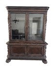 Load image into Gallery viewer, Victorian Carved Walnut Clawfoot Curio China Cabinet Bookcase - Zipfel Furniture
