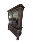 Load image into Gallery viewer, Victorian Carved Walnut Clawfoot Curio China Cabinet Bookcase - Zipfel Furniture
