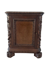 Load image into Gallery viewer, Victorian Carved Walnut Clawfoot Nightstand or Side Table
