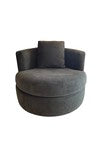 Load image into Gallery viewer, Pottery Barn Balboa Swivel Chair in Slate Grey Performance Velvet - 40&quot; Medium Sized
