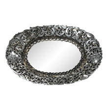 Load image into Gallery viewer, Hand Cut Glass Oval Mirror - Vertical or Horizontal Hanging
