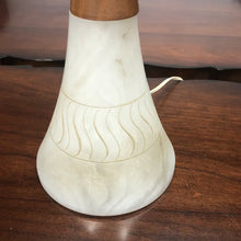 Load image into Gallery viewer, Vintage Mid-century Modern Alabaster and Wood Table Lamp
