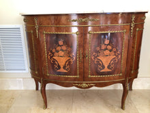 Load image into Gallery viewer, Antique Louis XV Demi Lune Marble Top Credenza
