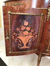 Load image into Gallery viewer, Antique Louis XV Demi Lune Marble Top Credenza
