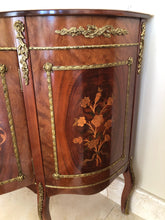 Load image into Gallery viewer, Antique Louis XV Demi Lune Marble Top Credenza
