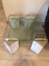 Load image into Gallery viewer, Vintage Keystone and Glass Coffee Table
