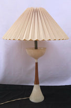 Load image into Gallery viewer, Vintage Mid-century Modern Alabaster and Wood Table Lamp
