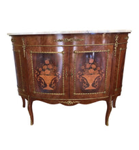 Load image into Gallery viewer, Antique Louis XV Demi Lune Marble Top Credenza
