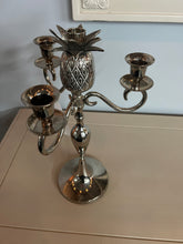 Load image into Gallery viewer, Vintage Silver Pewter Pineapple Candelabra
