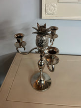 Load image into Gallery viewer, Vintage Silver Pewter Pineapple Candelabra
