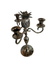 Load image into Gallery viewer, Vintage Silver Pewter Pineapple Candelabra
