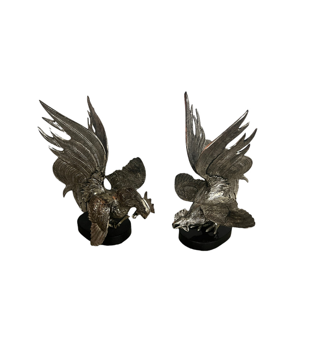 Pewter Rooster Figurines